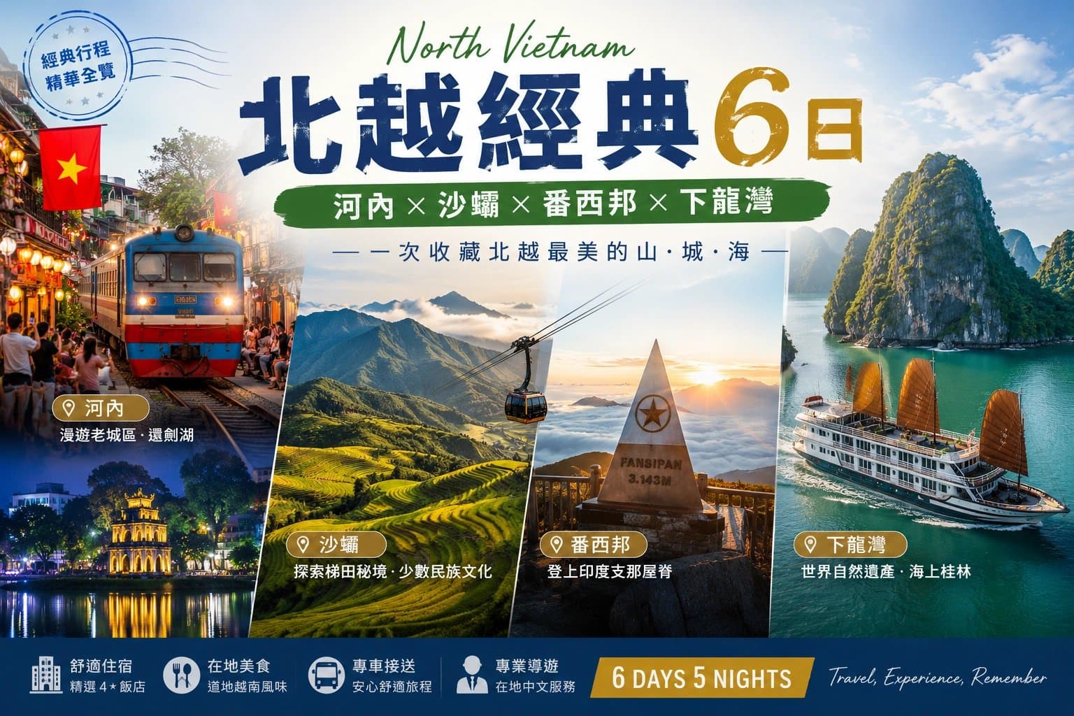 河內沙壩番西邦下龍灣：北越私人訂製六日之旅主視覺