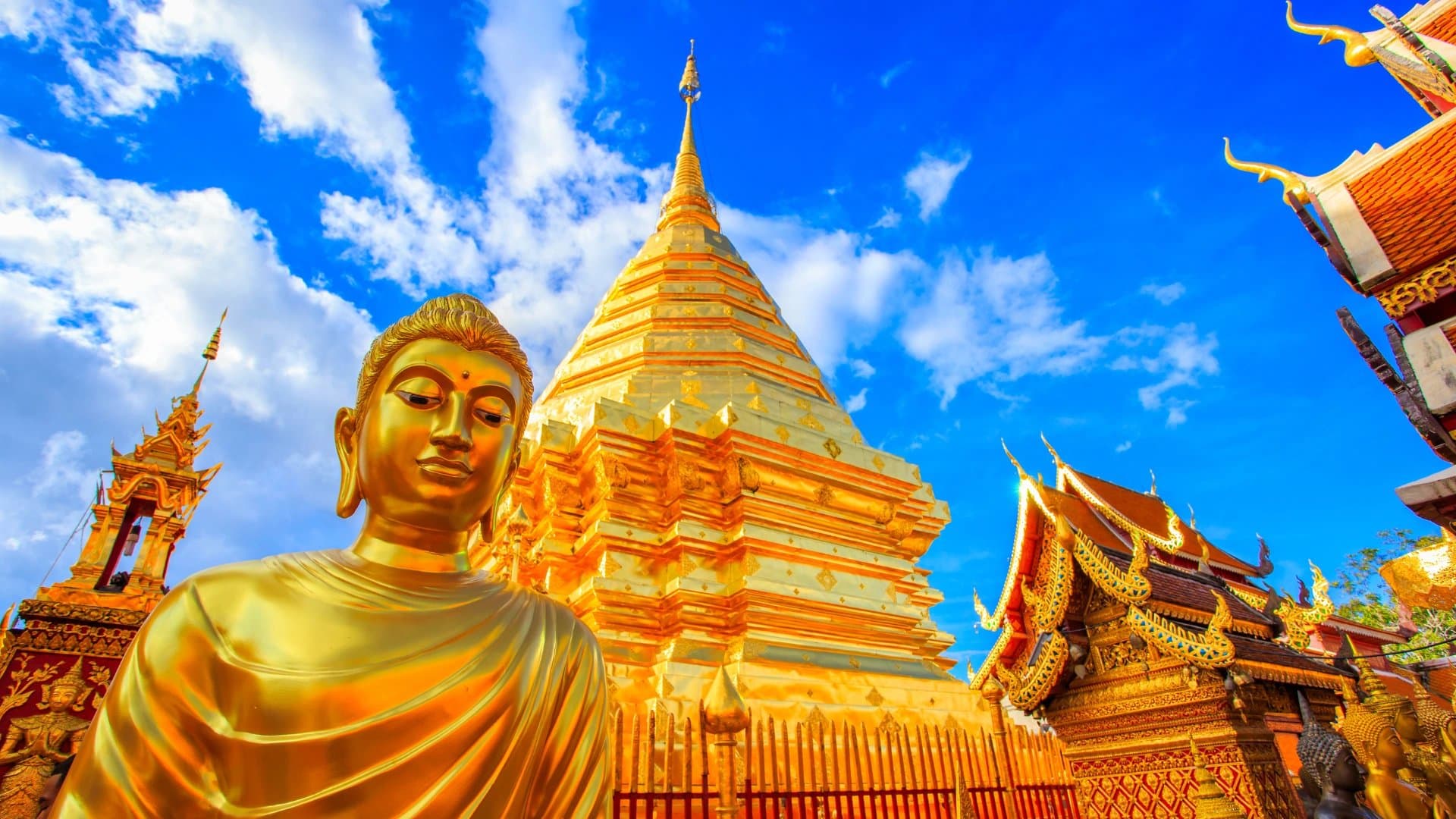 清邁素帖寺 Doi Suthep 金色佛塔盆地景觀